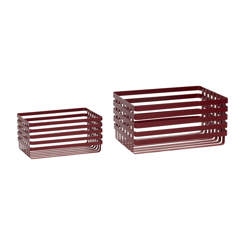 Wired Up Baskets (set of 2) - Red