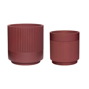 Ripple Pots (set of 2) - Burgundy