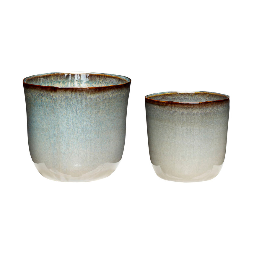 Glaze Pots (set of 2) - Beige