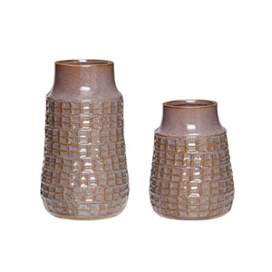 Grid Vases (set of 2) - Purple