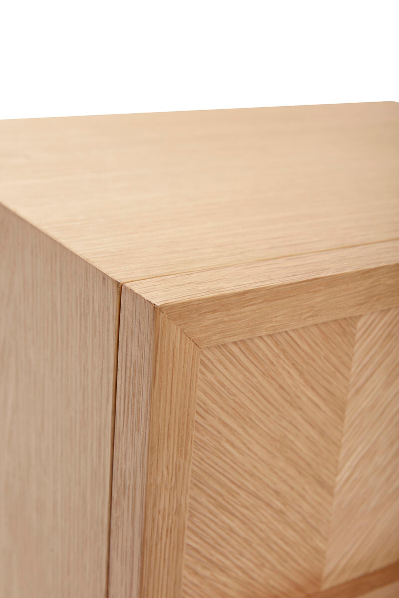 Herringbone Bedside Table - Natural