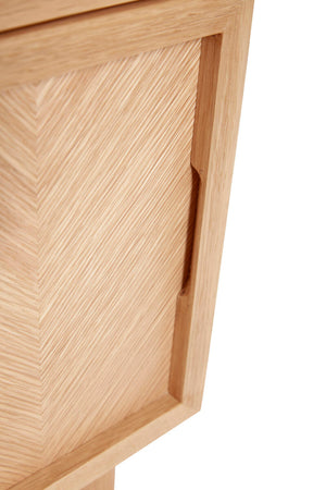 Herringbone Bedside Table - Natural