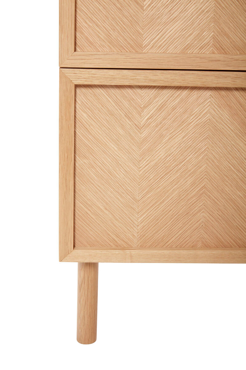 Herringbone Bedside Table - Natural