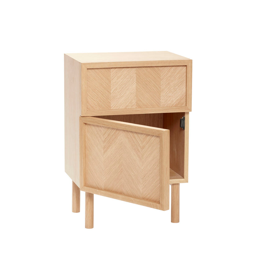 Herringbone Bedside Table - Natural