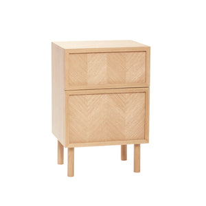 Herringbone Bedside Table - Natural