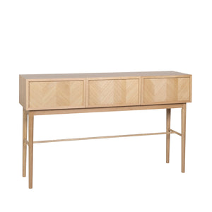 Herringbone Console Table Drawers - Natural