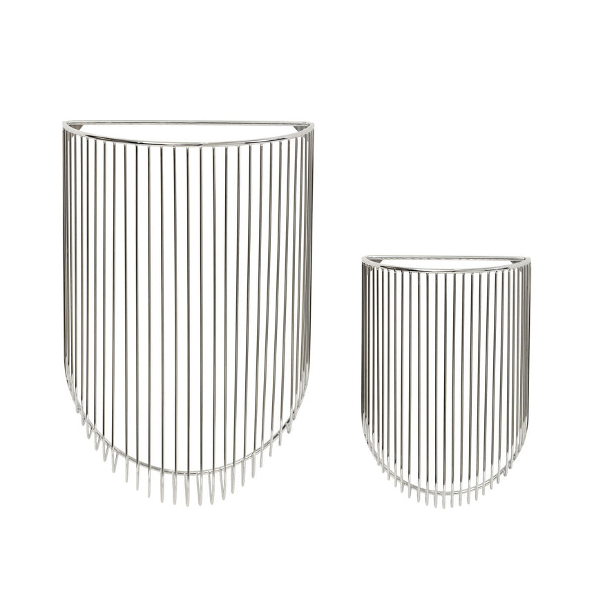 Iris Wall Baskets (set of 2) - Nickel