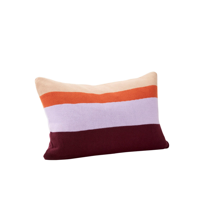 Line Knitted Cushion - Purple