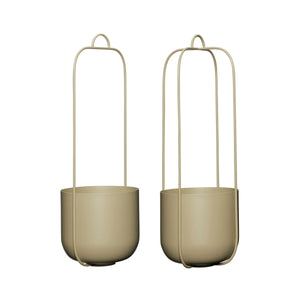 Lotus Hanging Pots (set of 2) - Khaki