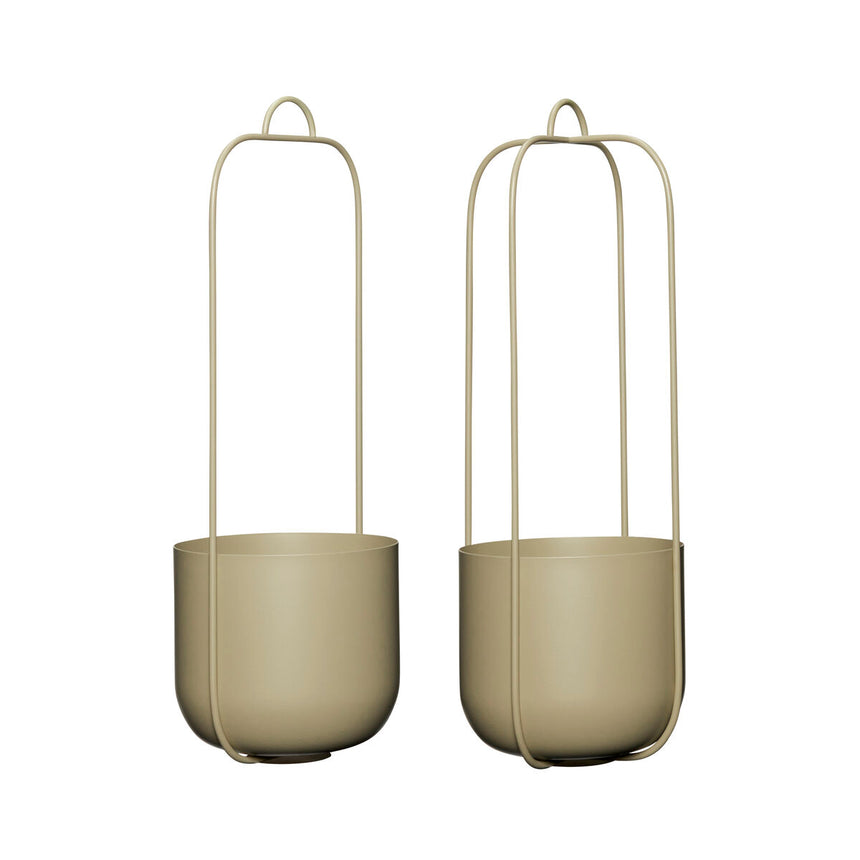 Lotus Hanging Pots (set of 2) - Khaki