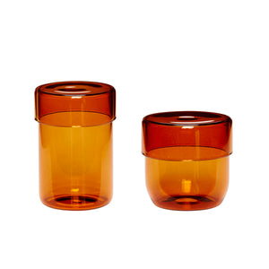 Pop Storage Jars Small (set of 2) - Amber