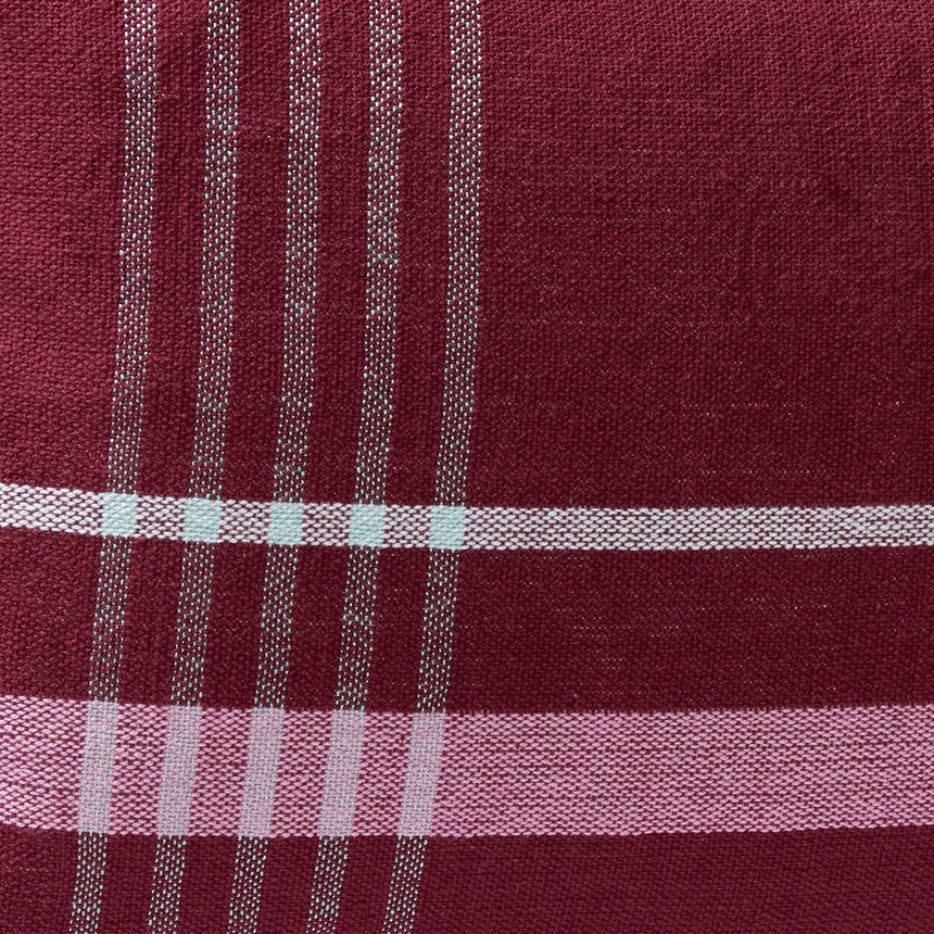 Quadrum Woven Cushion - Burgundy