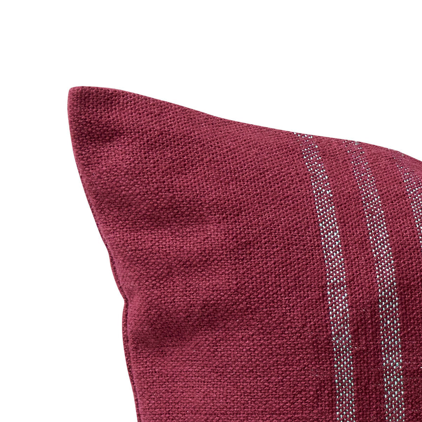 Quadrum Woven Cushion - Burgundy