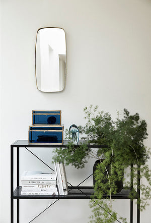 Retro Wall Mirror Rectangle - Brass