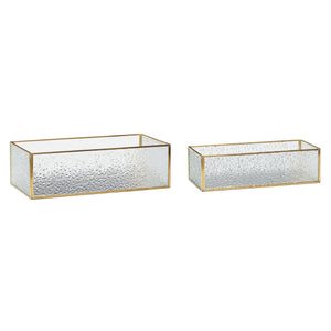 Ripple Glass Boxes (set of 2) - Frosted