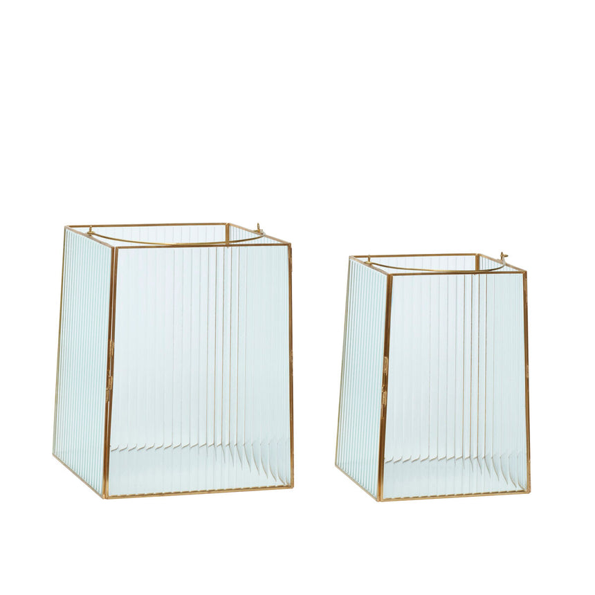 Ripple Lanterns (set of 2) - Brass