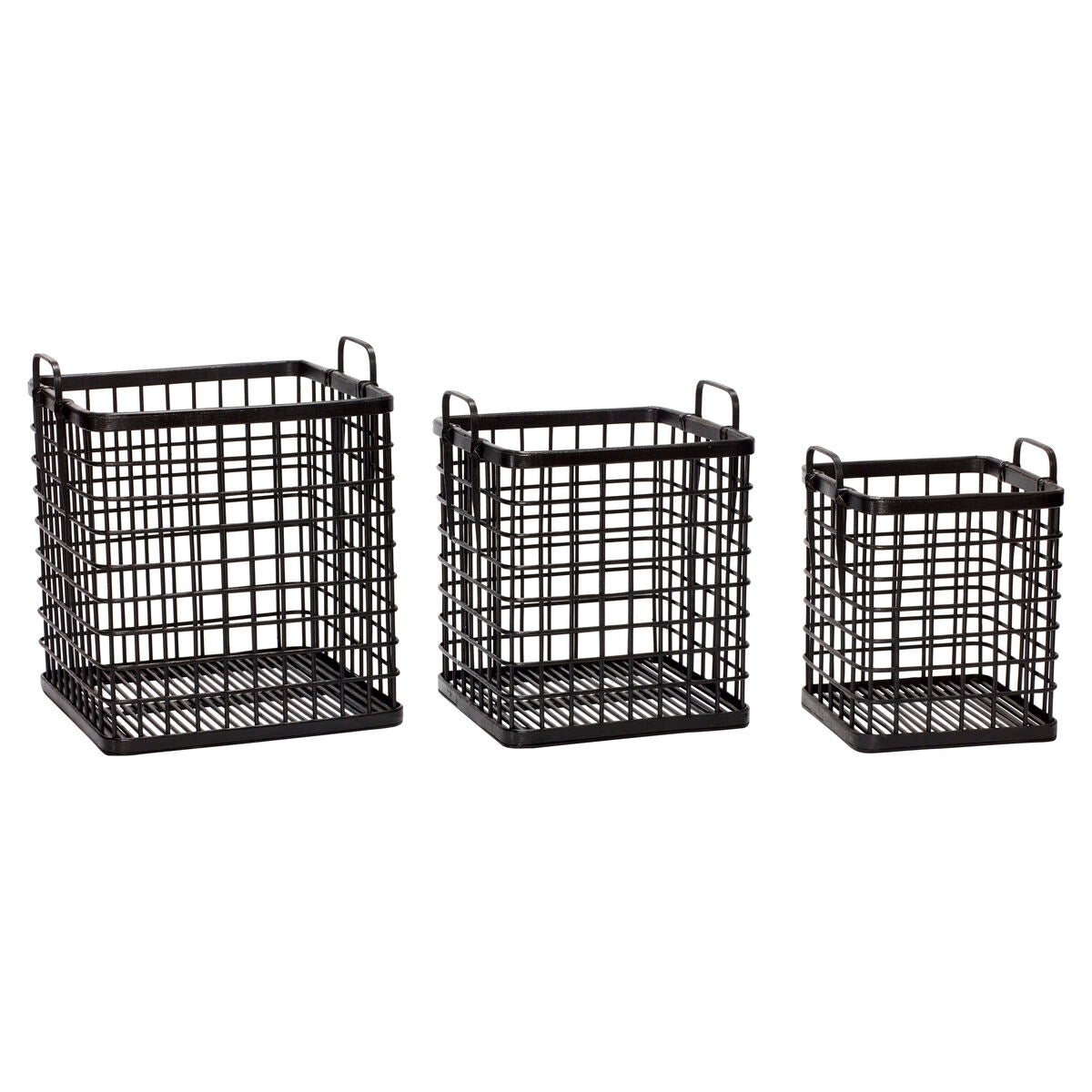 Square Baskets (set of 3) - Black