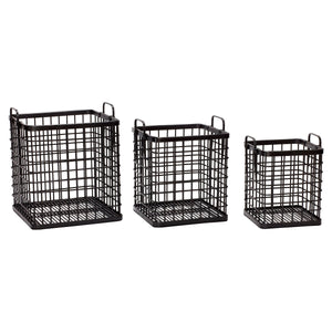 Square Baskets (set of 3) - Black