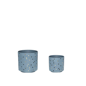 Guilded Tealight Holder (set of 2) - Blue