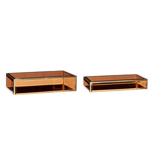 Tint Glass Boxes Large (set of 2) - Amber