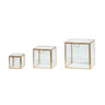 View Glass Boxes Cube (set of 3) - Brass